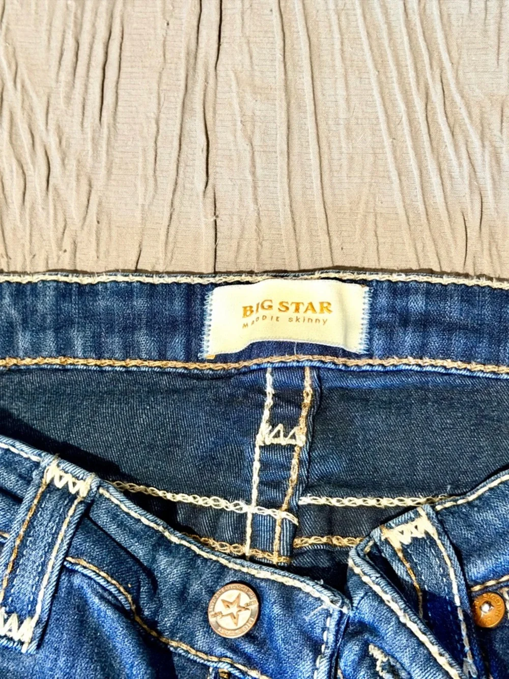 Big Star Blue Boot Cut Jeans with Embroidered Back Pockets - Picture 3 of 5